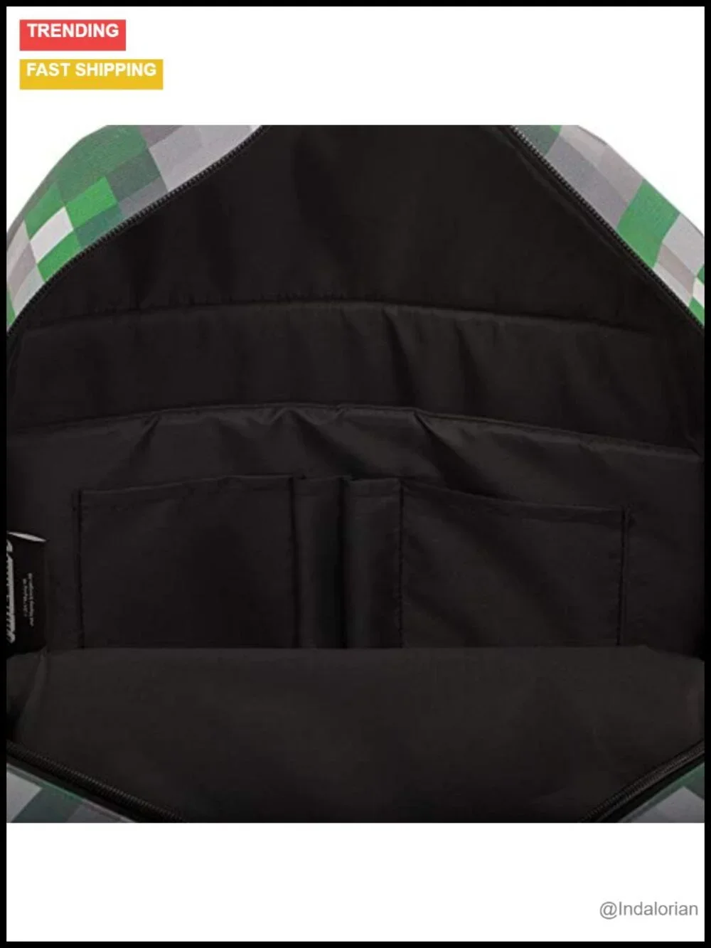 Minecraft Squares Allover Print Backpack Bookbag Laptop Compartment